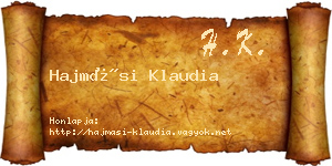 Hajmási Klaudia névjegykártya